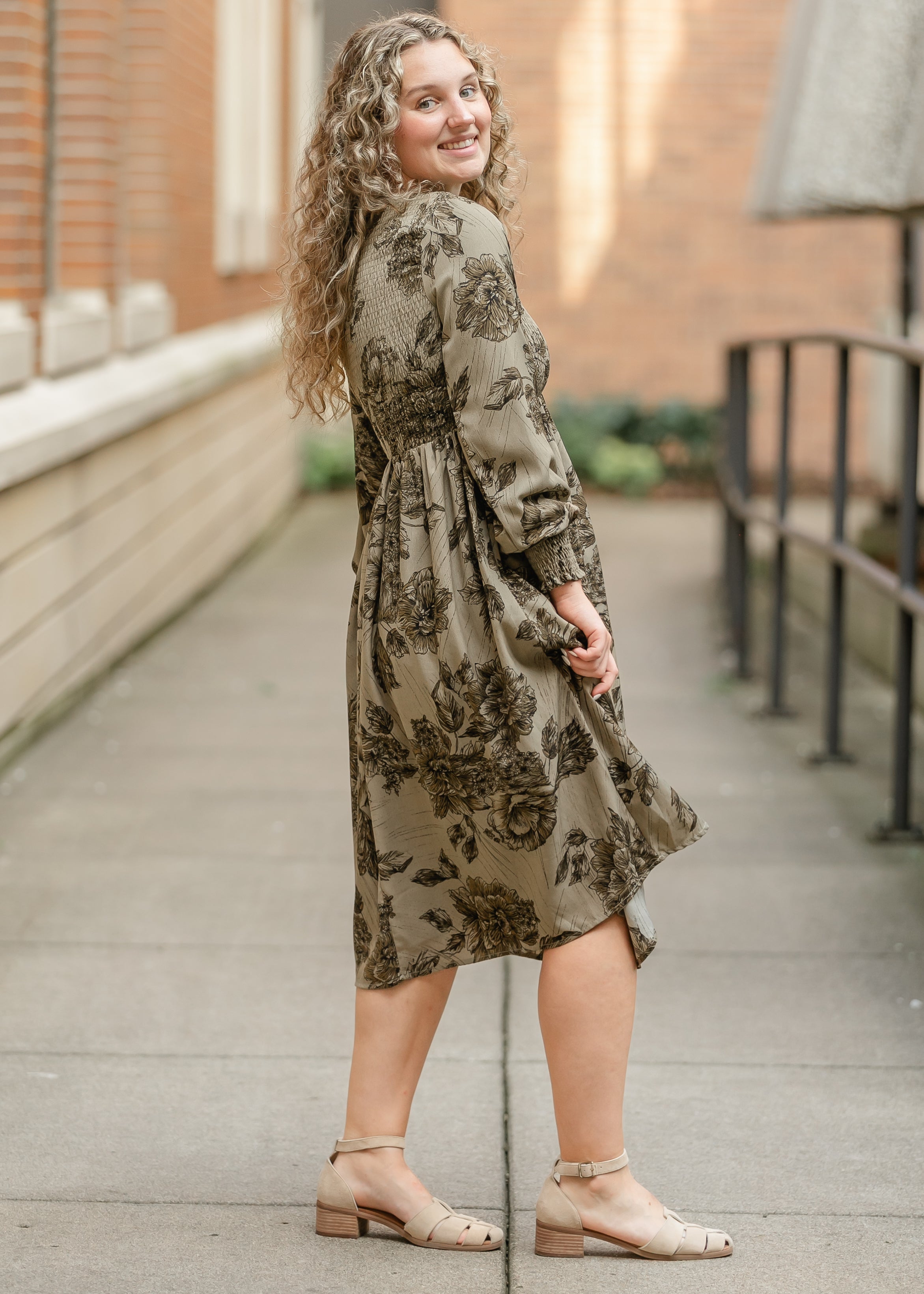 Aleeyah Smocked Midi Dress Inherit Co.