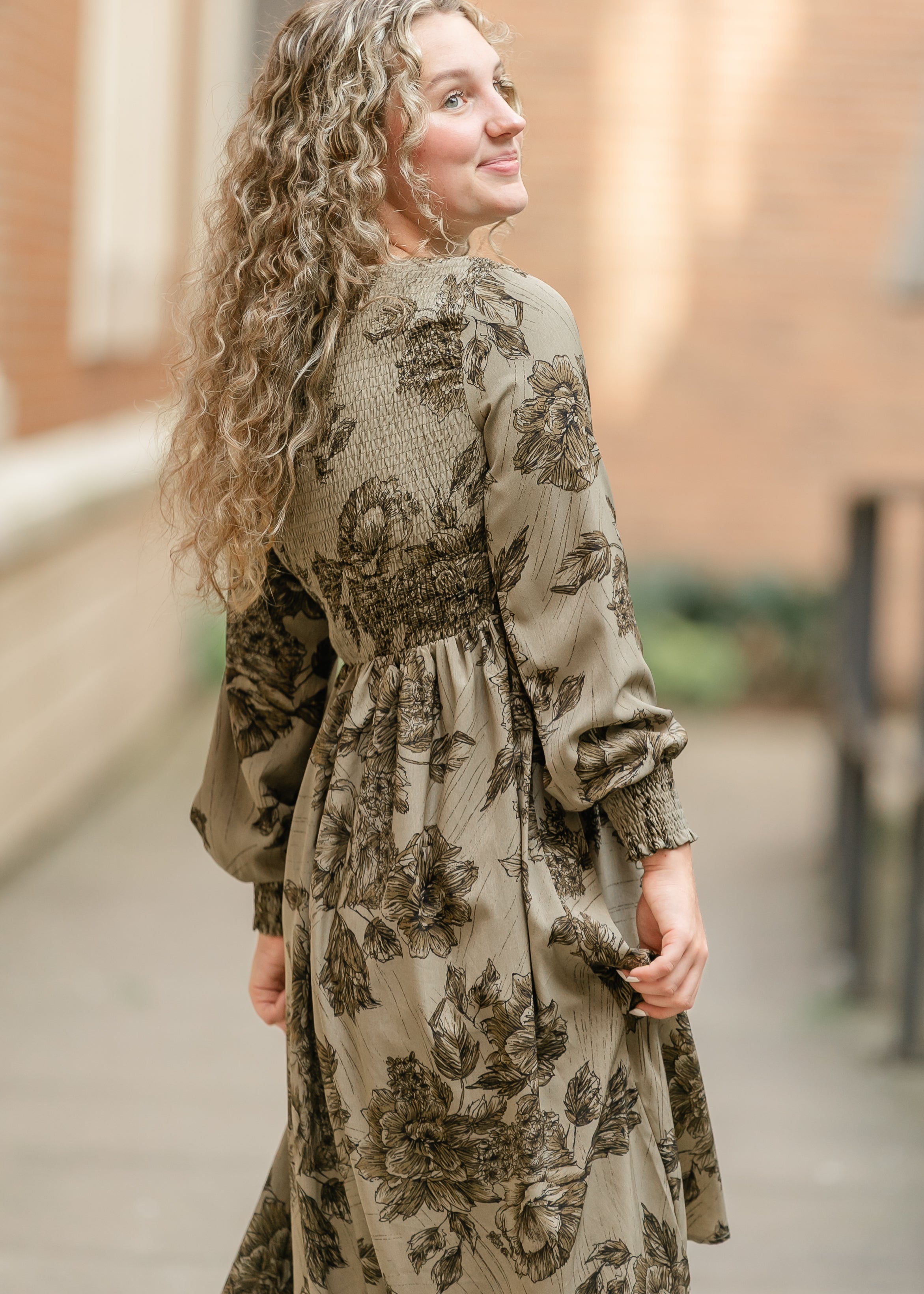 Aleeyah Smocked Midi Dress Inherit Co.