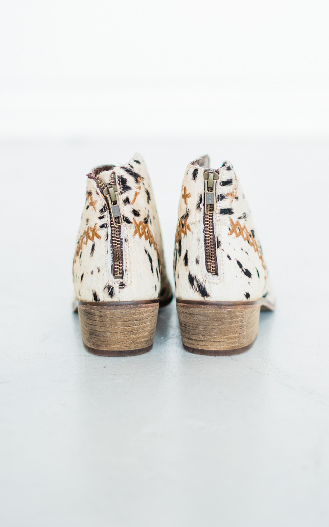 All Roads Bootie Black And White Leather Zipper Ankle Boot Naughty Monkey