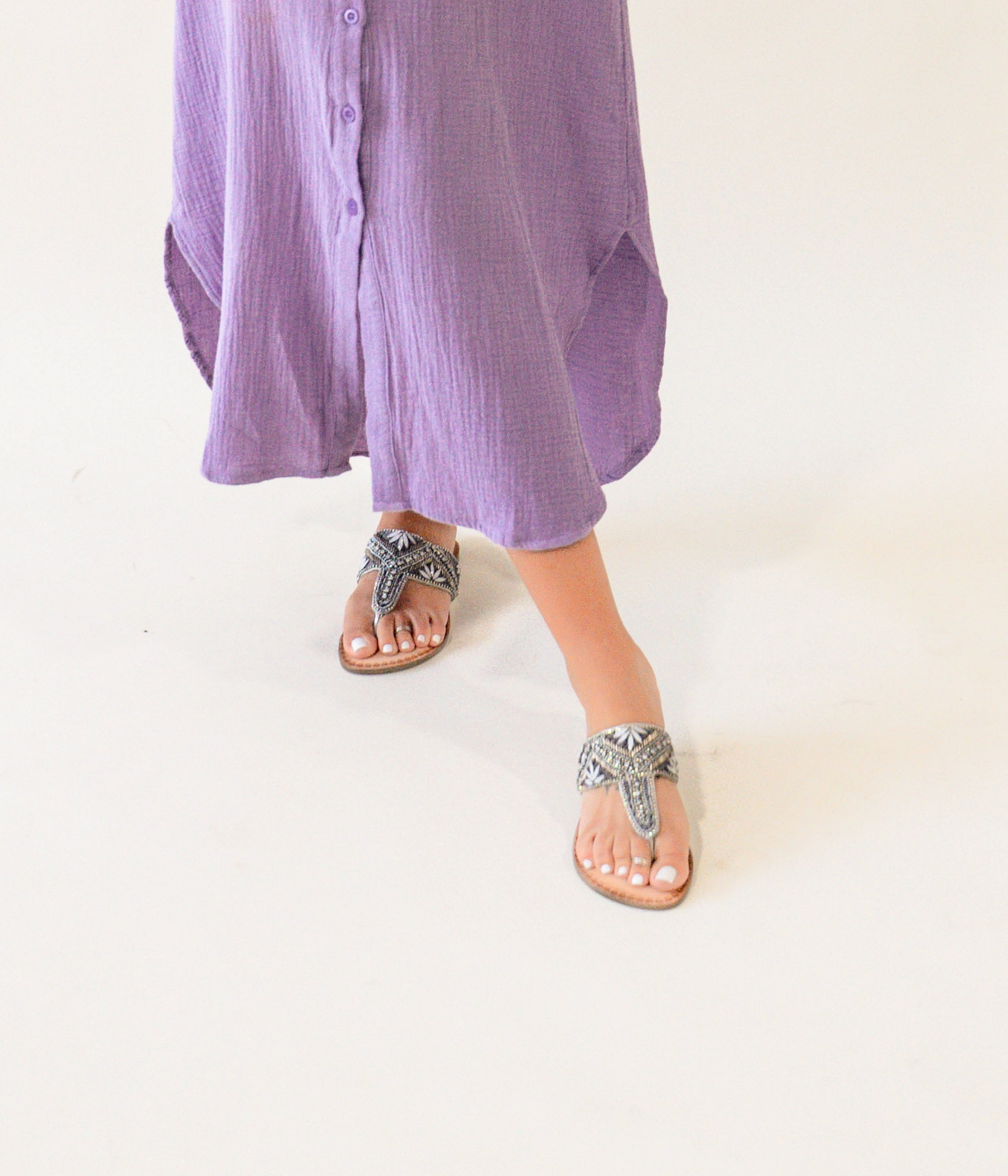 Amare Beaded Sandals Silver Leather Footbed Upper Glam Naughty Monkey