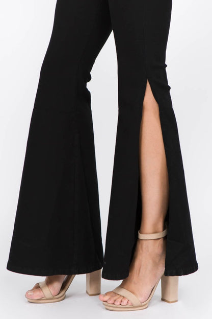 American Bazi Side Slit Flare Jeans for Stylish Outfits - Love Salve 