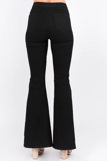 American Bazi Side Slit Flare Jeans for Stylish Outfits - Love Salve 