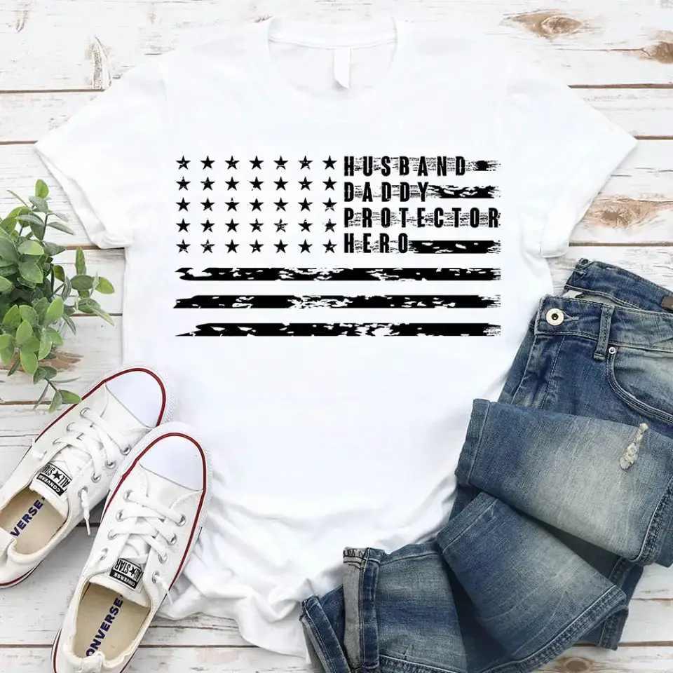 Adorb.co American Dad Flag Patriotic Father's Day T-shirt presented as a thoughtful gift idea for quality-conscious shoppers.