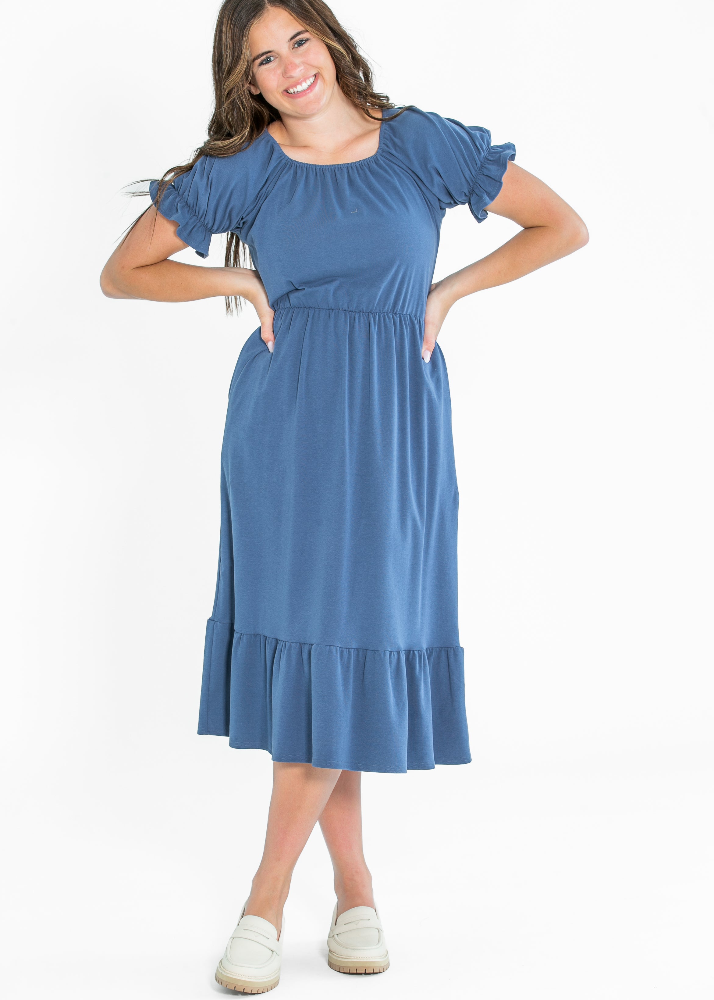 Amy Puff Sleeve Midi Dress Inherit Co.