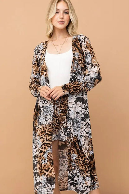 And The Why Animal Print Kimono and Shorts Set - Love Salve