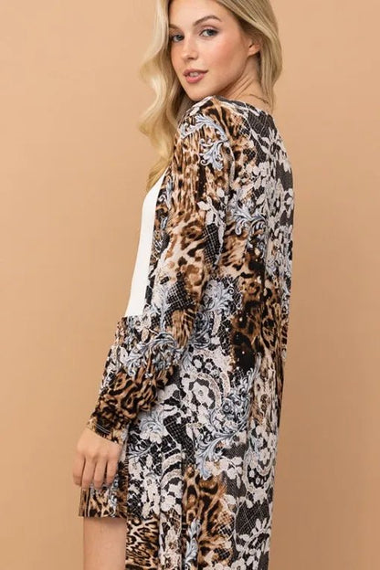 And The Why Animal Print Kimono and Shorts Set - Love Salve