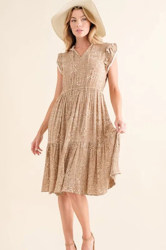 And The Why Boho Printed Tiered Maxi Dress for Summer - Love Salve 