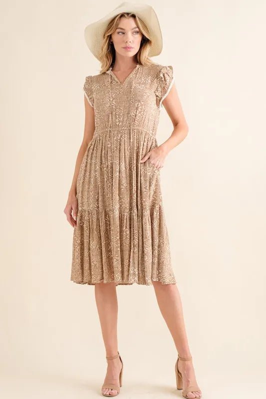 And The Why Boho Printed Tiered Maxi Dress for Summer - Love Salve 