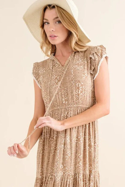 And The Why Boho Printed Tiered Maxi Dress for Summer - Love Salve 