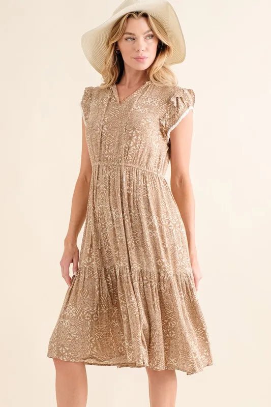 And The Why Boho Printed Tiered Maxi Dress for Summer - Love Salve 