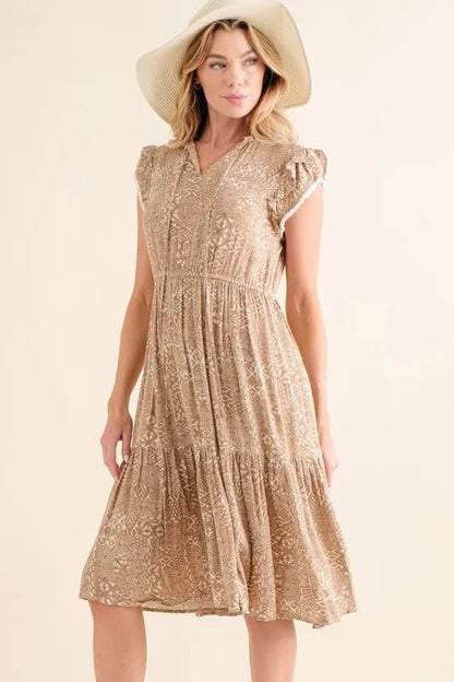 And The Why Boho Printed Tiered Maxi Dress for Summer - Love Salve 