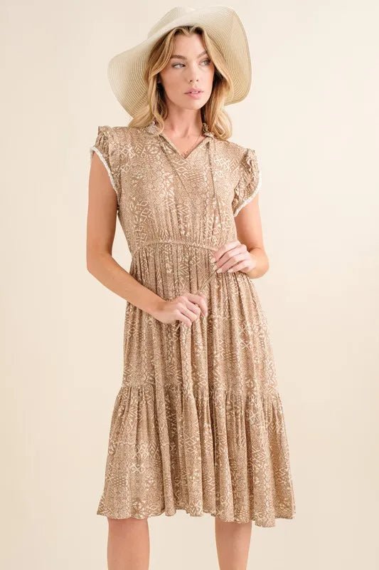 And The Why Boho Printed Tiered Maxi Dress for Summer - Love Salve 