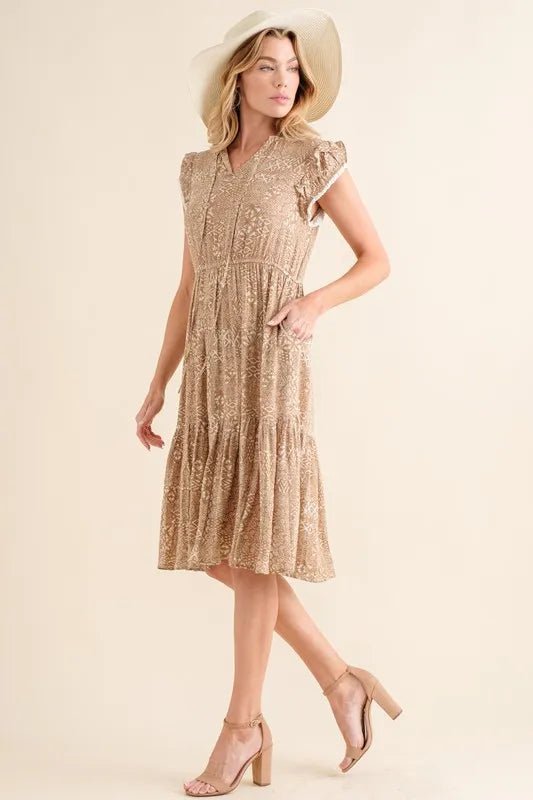 And The Why Boho Printed Tiered Maxi Dress for Summer - Love Salve 