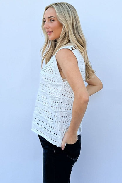 And The Why Hollowed Out Buttoned Tank - Love Salve 