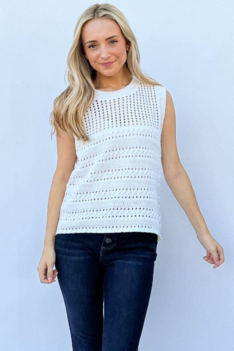 And The Why Hollowed Out Buttoned Tank - Love Salve 