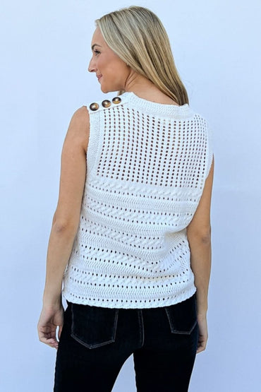 And The Why Hollowed Out Buttoned Tank - Love Salve 