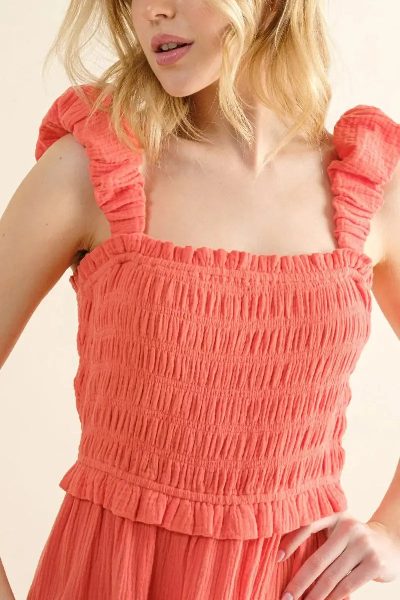 And The Why Smocked Ruffled Tiered Dress for Women - Love Salve 