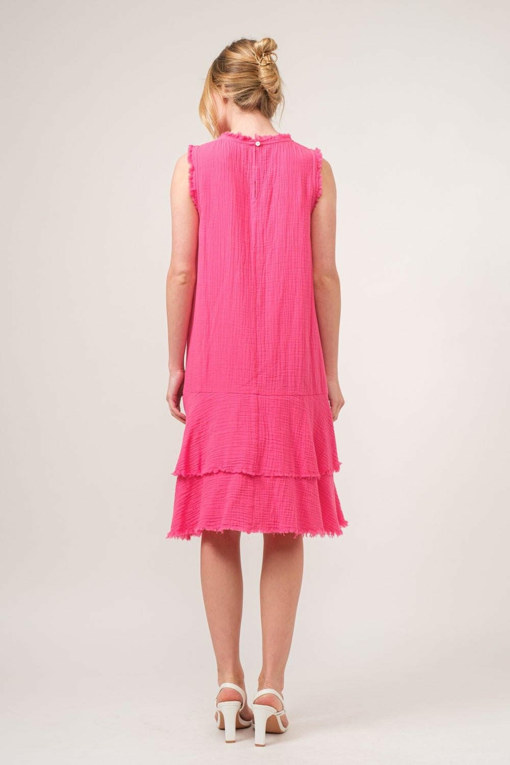 And The Why Washed Fringe Detail Tiered Dress - Love Salve