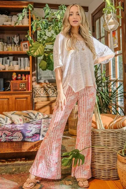 And The Why Wrinkle-Free Stretch Bell Bottom Flare Pants - Love Salve 