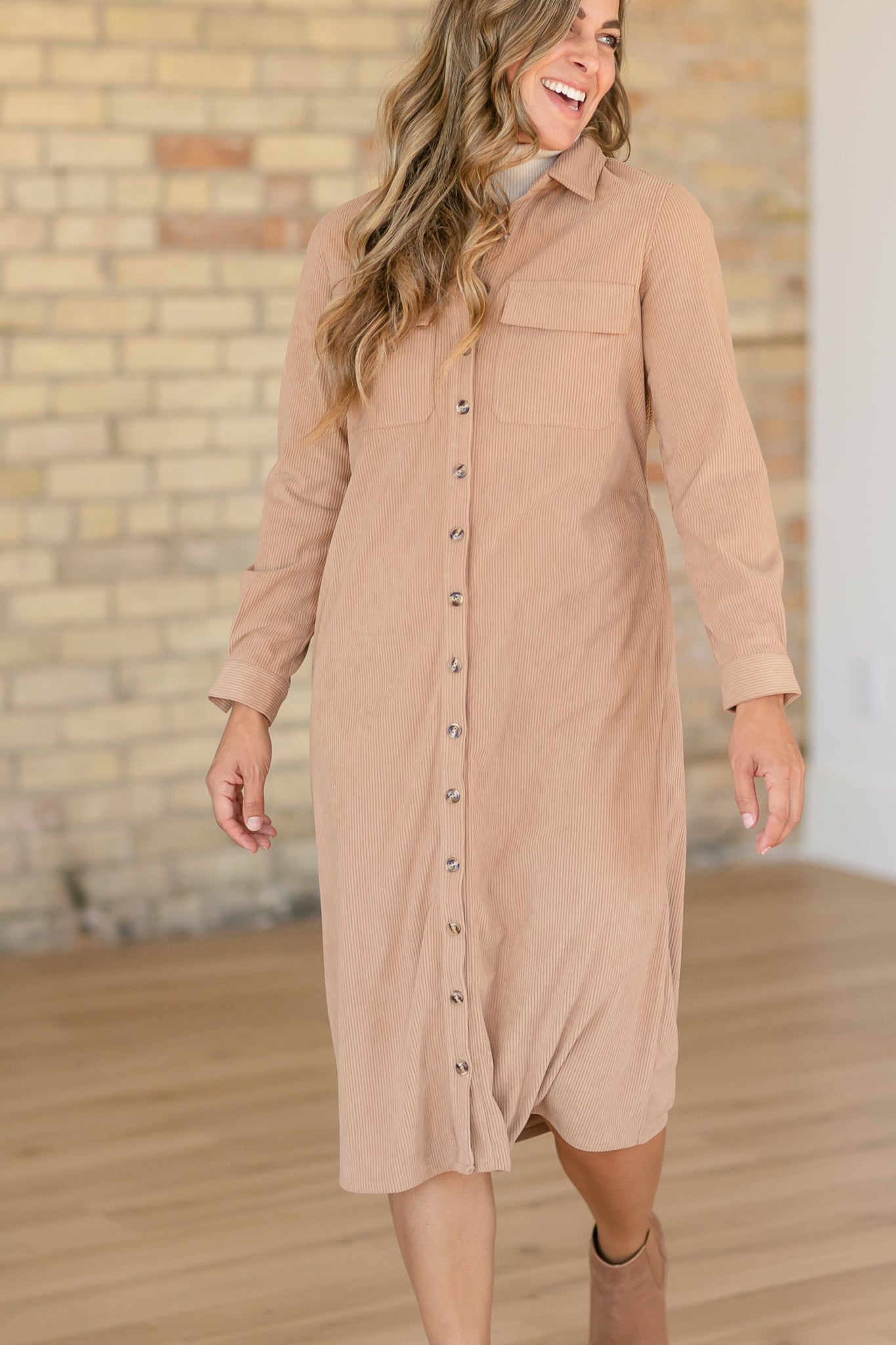 Anika Corduroy Shirt Dress Inherit Co.