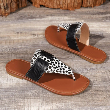 Animal Print Open Toe Sandals - Love Salve