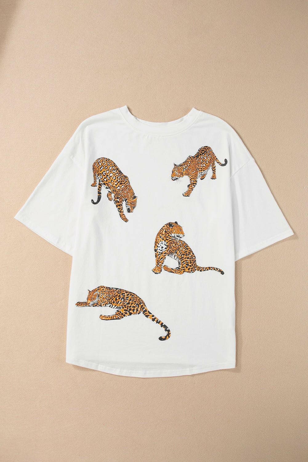 Animal Round Neck Dropped Shoulder T-Shirt - Love Salve