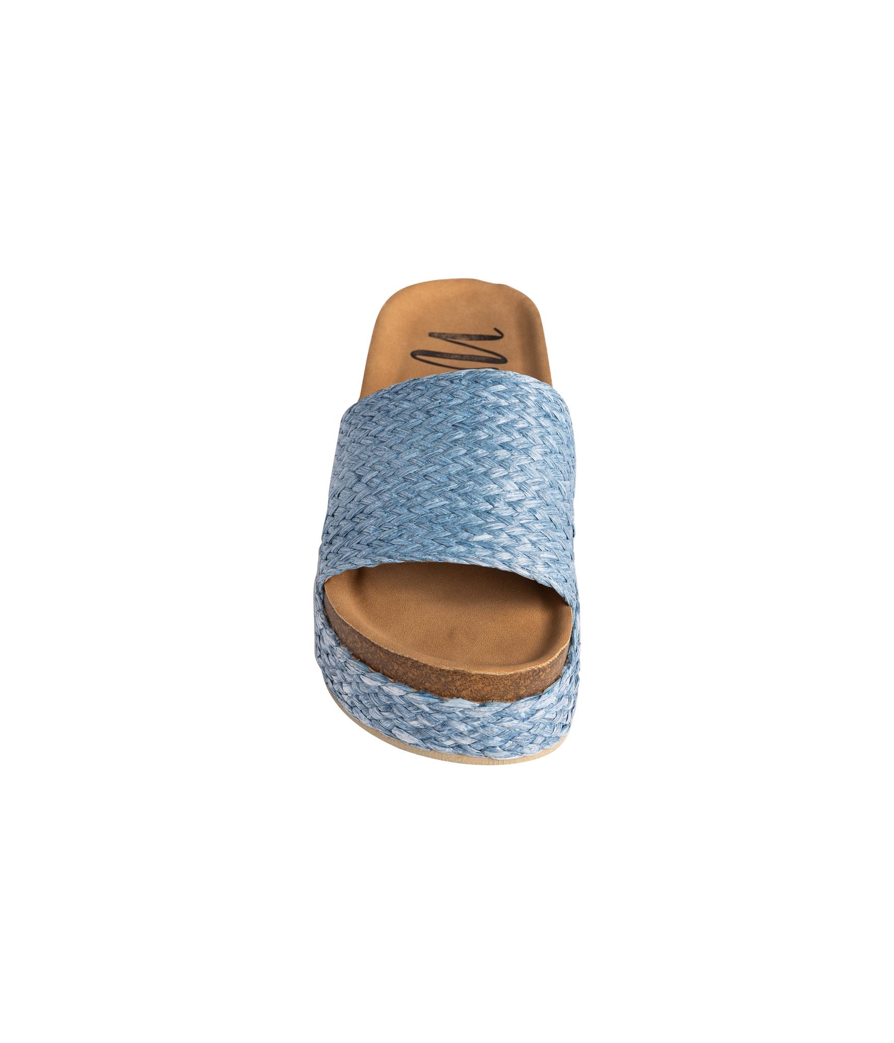 Anna Sandals Blue Jute Platform Slide With Soft Footbed Naughty Monkey