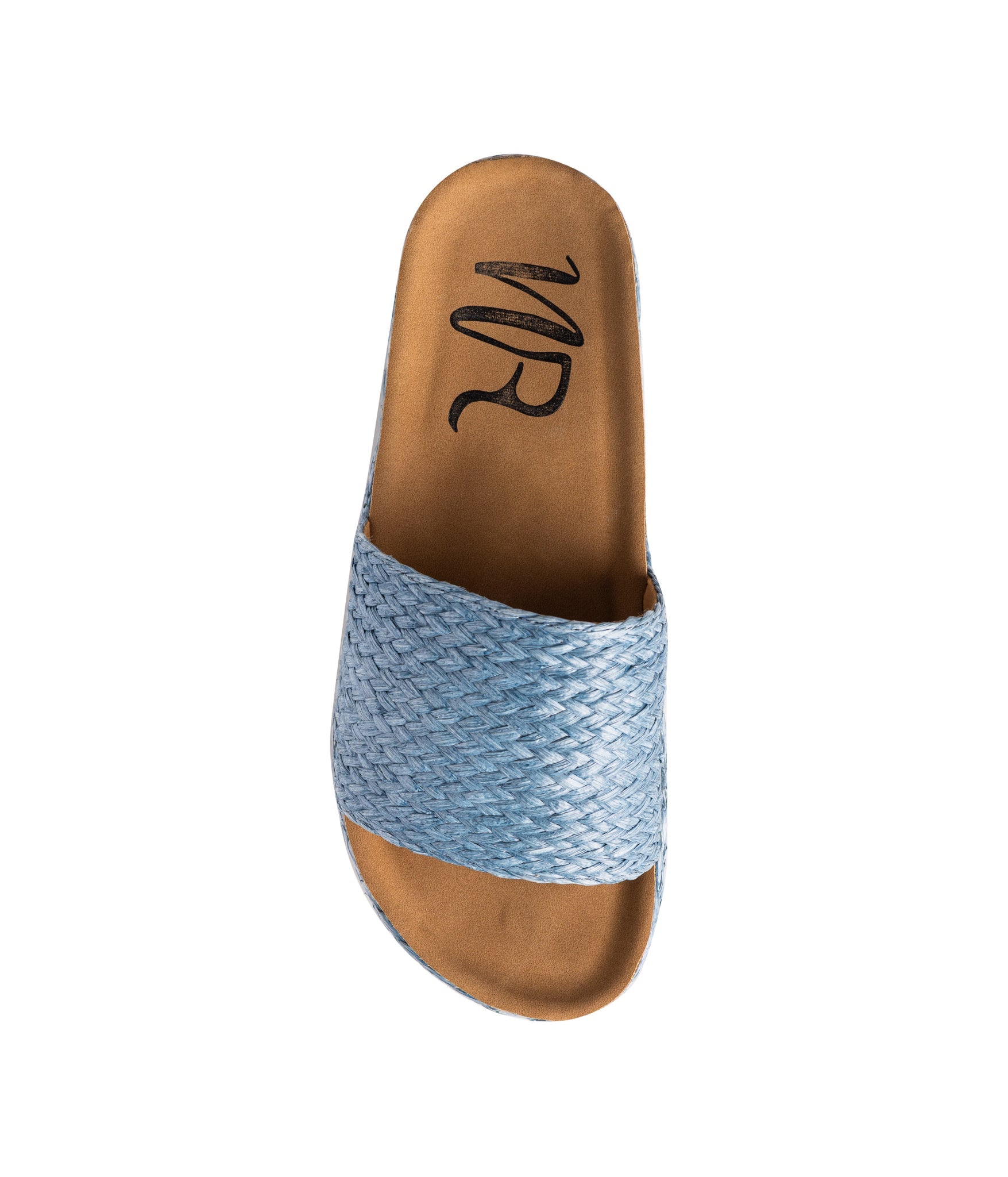 Anna Sandals Blue Jute Platform Slide With Soft Footbed Naughty Monkey