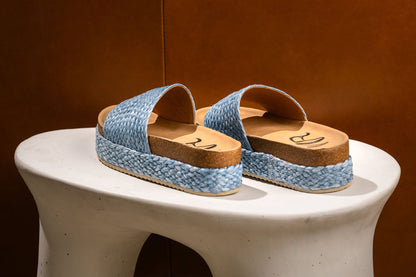 Anna Sandals in Blue - Product side view 130 Sandals by Naughty Monkey