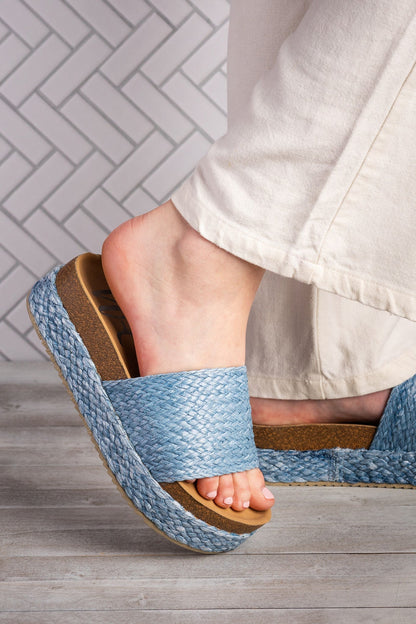 Anna Sandals in Blue - Product back view 130 Sandals by Naughty Monkey