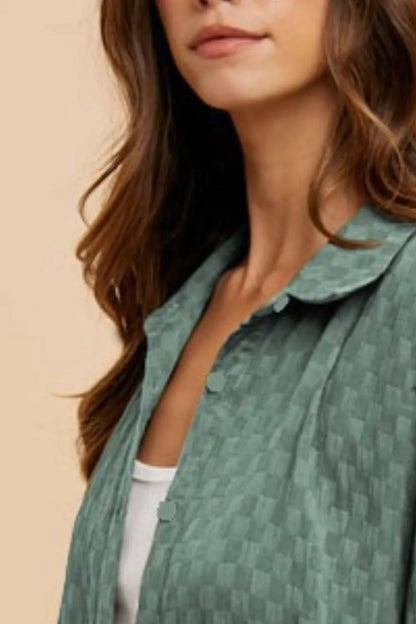 Annie Wear Checkered Button Up Half Sleeve Shirt for Women - Love Salve 