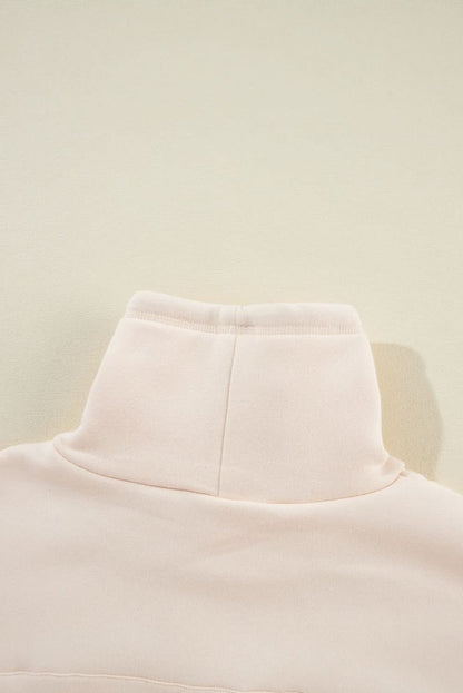 Apricot Drawstring Turtleneck Dolman Sleeve Sweatshirt - Love Salve 