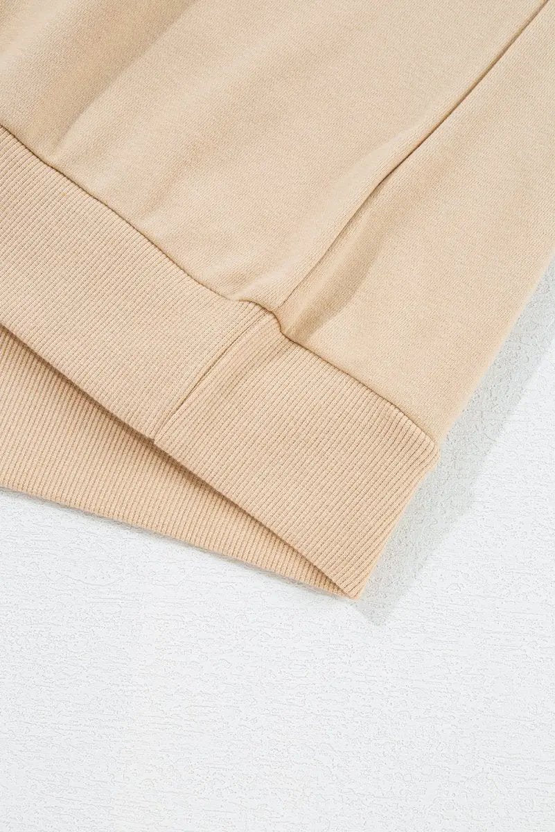 Apricot Striped Accent Pullover and Shorts Two Piece Set - Love Salve 