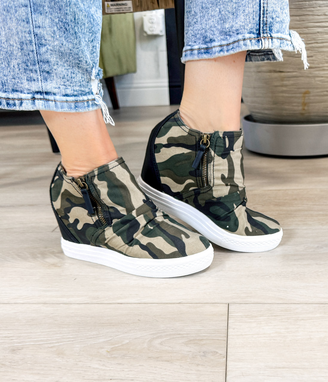 Ari Camo Wedge Sneaker For Everyday Comfort And Style Naughty Monkey