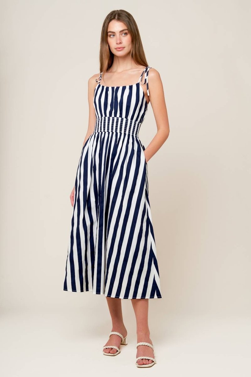 AROUND THE WORLD WOVEN MIDI DRESS - Love Salve