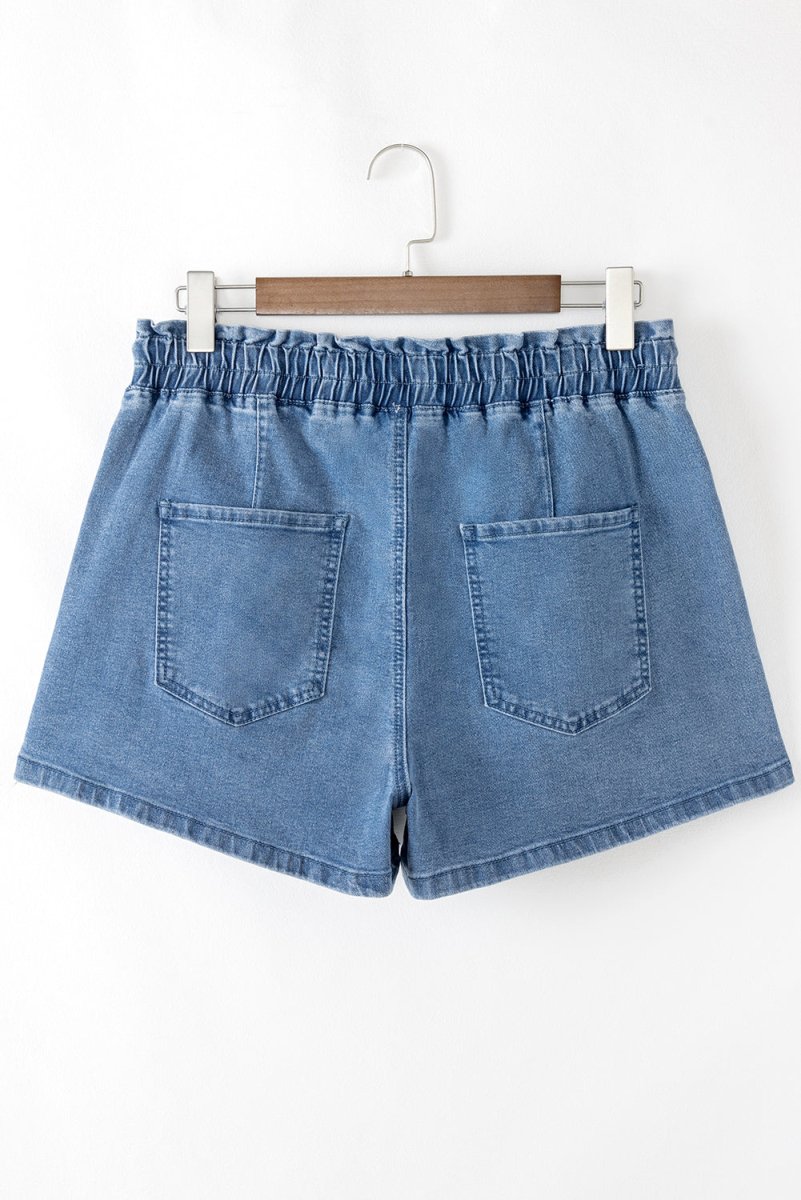 Ashleigh Blue Drawstring High Waist Casual Denim Shorts - Love Salve 