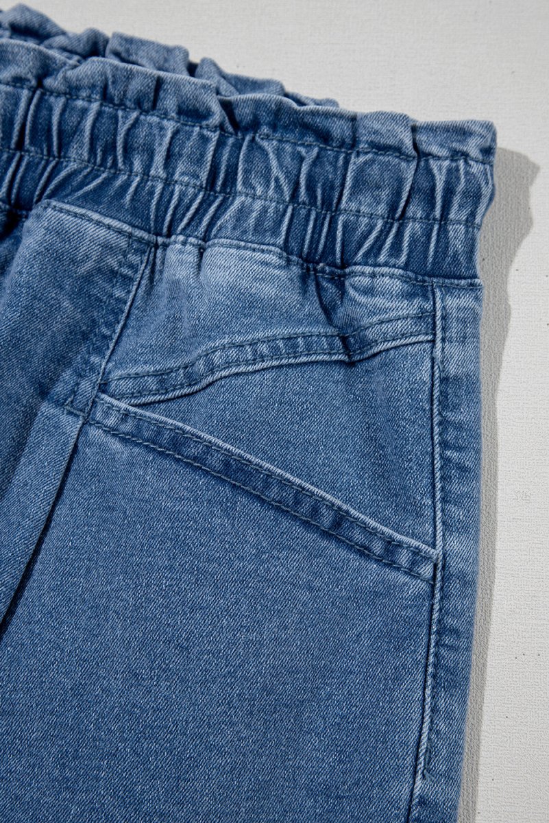 Ashleigh Blue Drawstring High Waist Casual Denim Shorts - Love Salve 