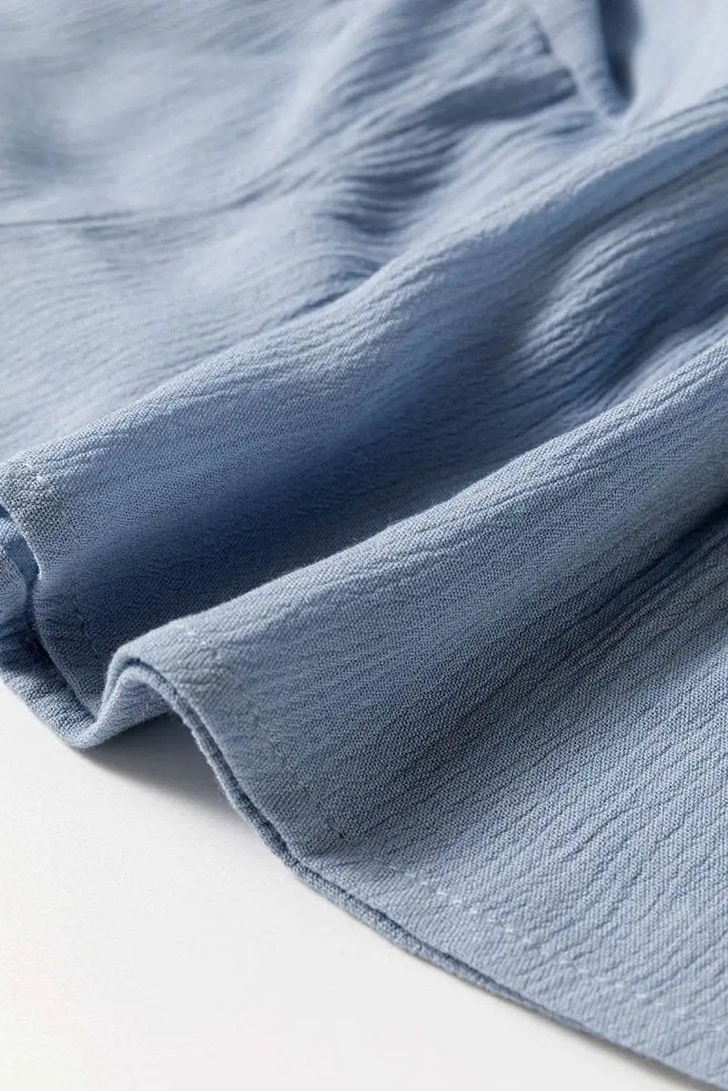 Ashleigh Blue Long Sleeve V Neck Smocked Tiered Mini Dress - Love Salve 