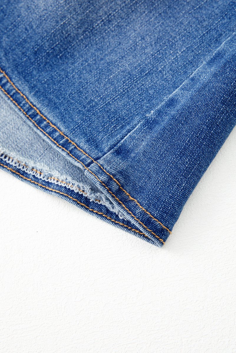 Ashleigh Blue Wrapped Crossed Waist Denim Mini Skirt Casual - Love Salve 