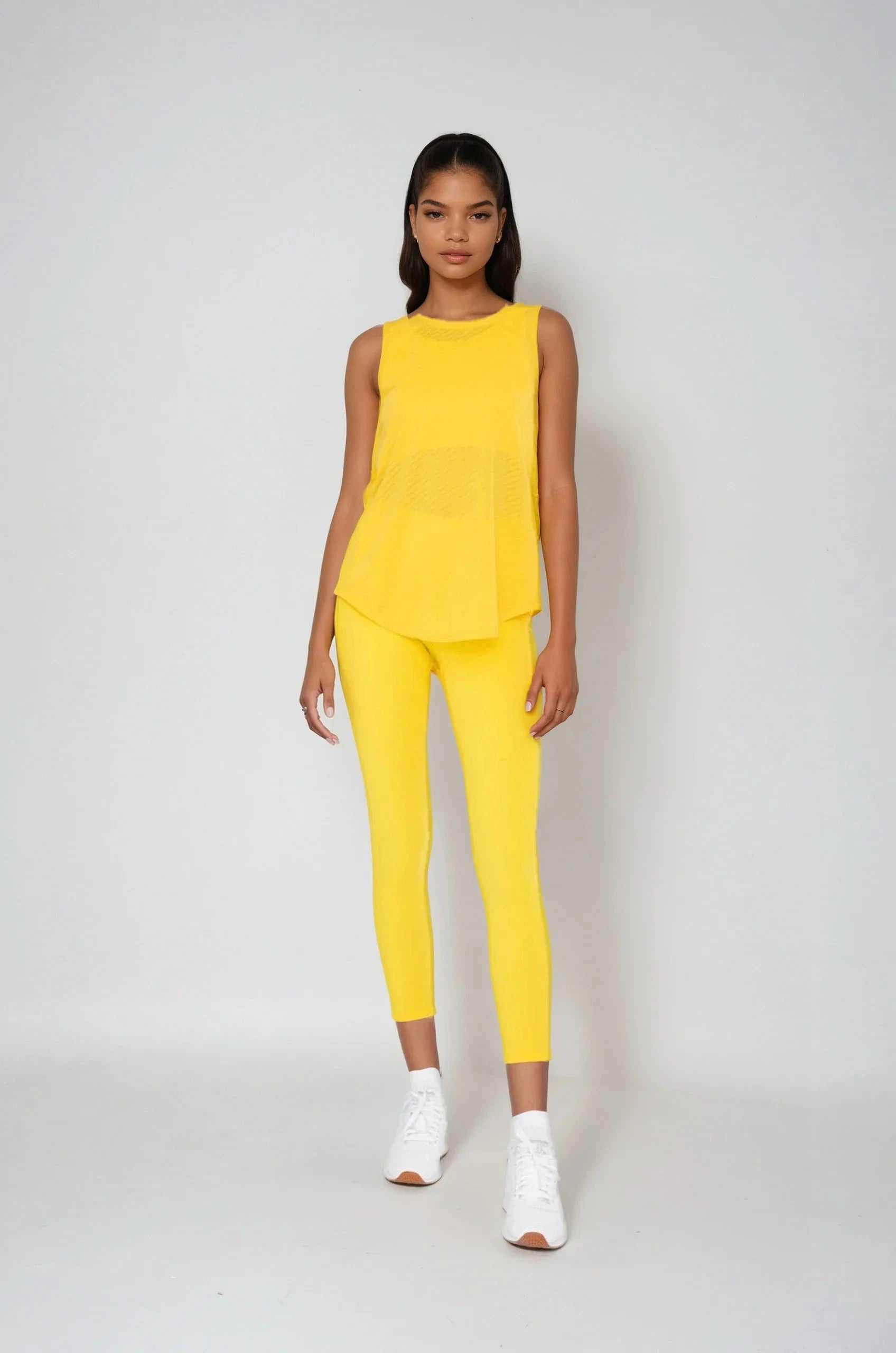 Sheer Striped Mesh Active Tank with Cut-Out Back Blue Fitkitty Culture Athleisure Wear, Yoga Wear & Women's Clothing