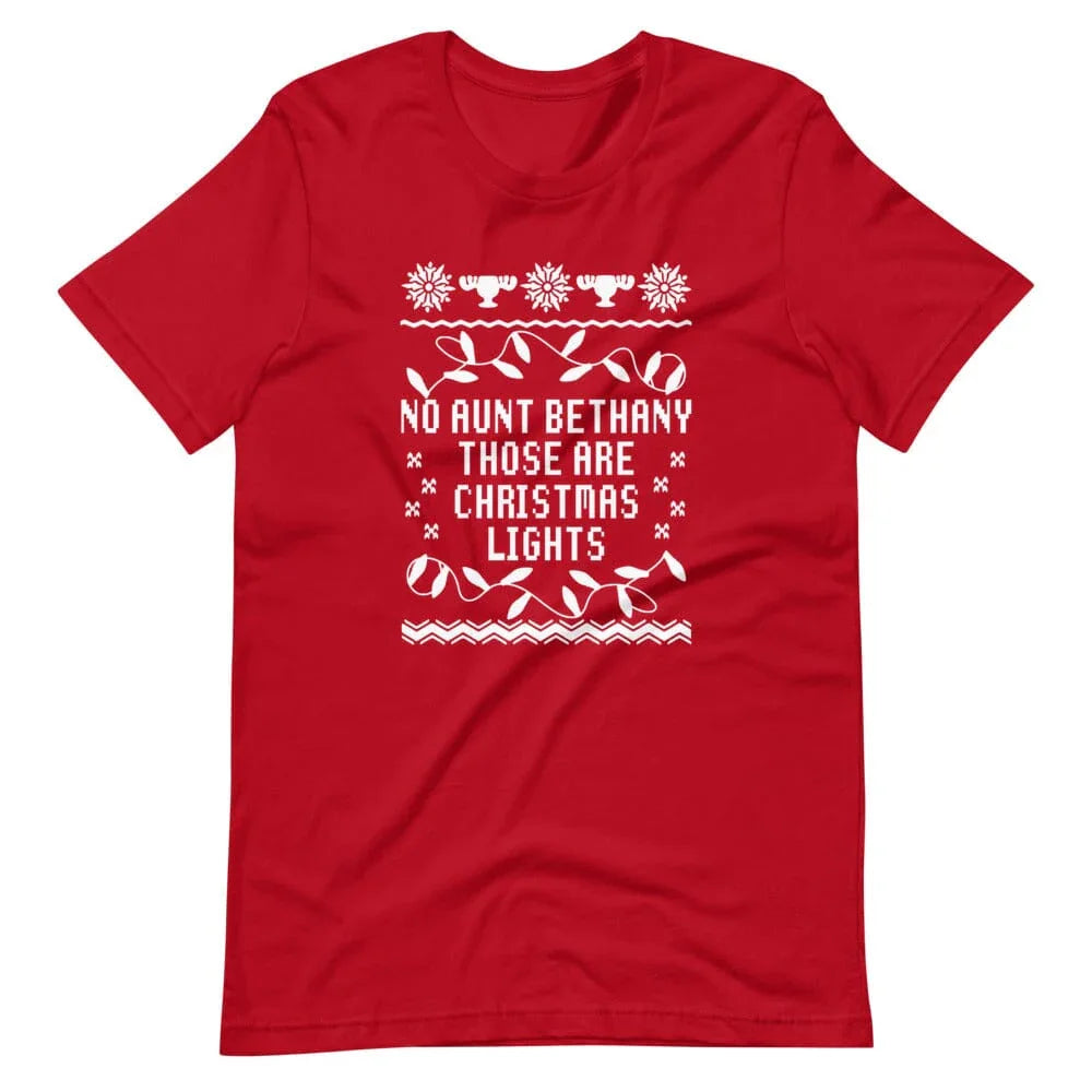 Adorb.co Aunt Bethany Light Tee, a soft cotton graphic tee with a funny Christmas Vacation movie quote design. Ideal holiday 
