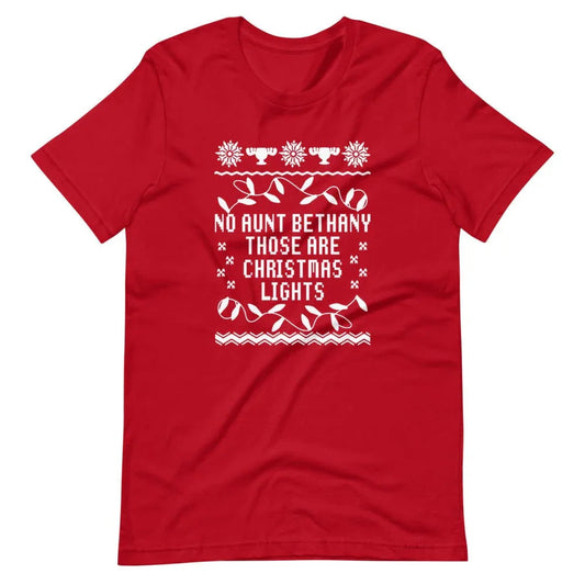 Adorb.co Aunt Bethany Light Tee, a soft cotton graphic tee with a funny Christmas Vacation movie quote design. Ideal holiday 