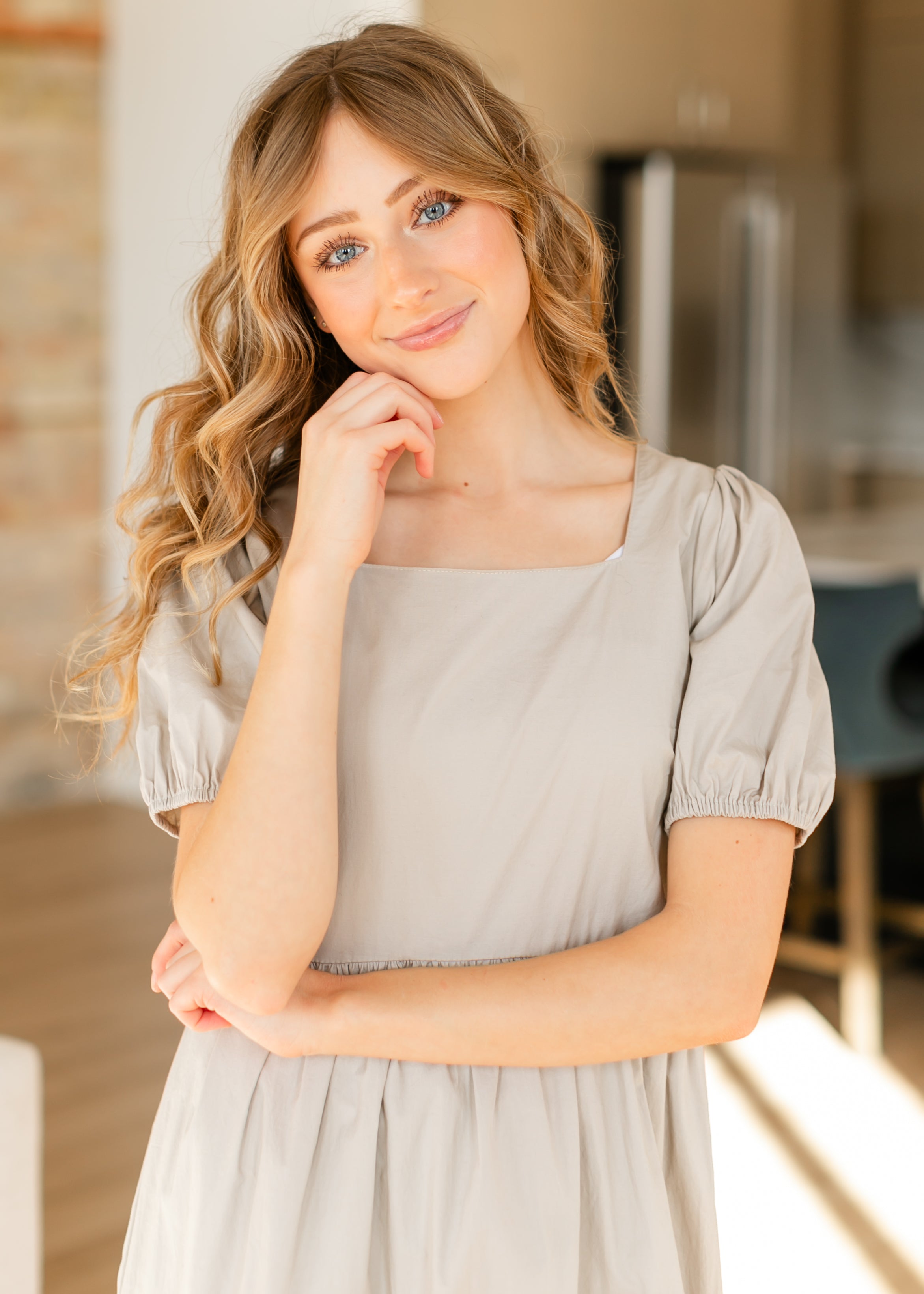 Ava Square Neck Midi Dress Inherit Co.