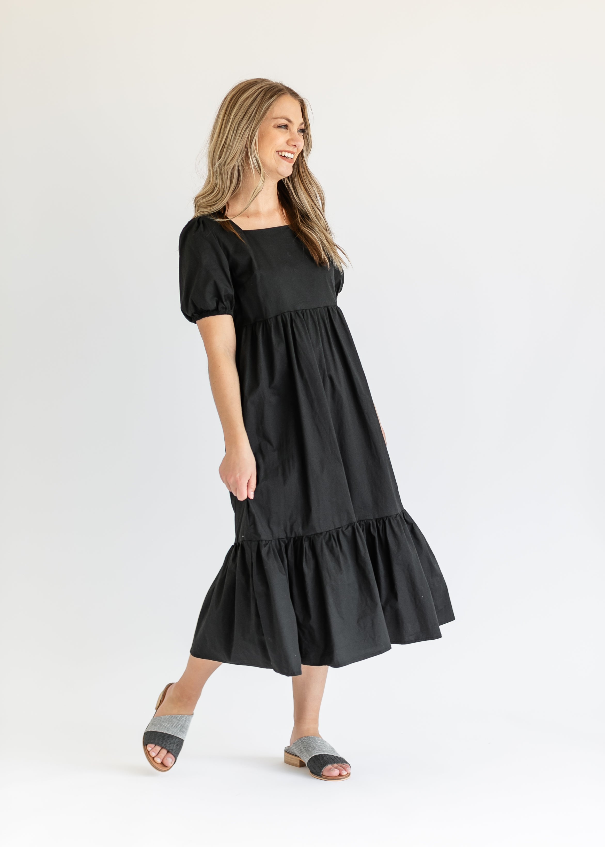 Ava Square Neck Midi Dress Inherit Co.