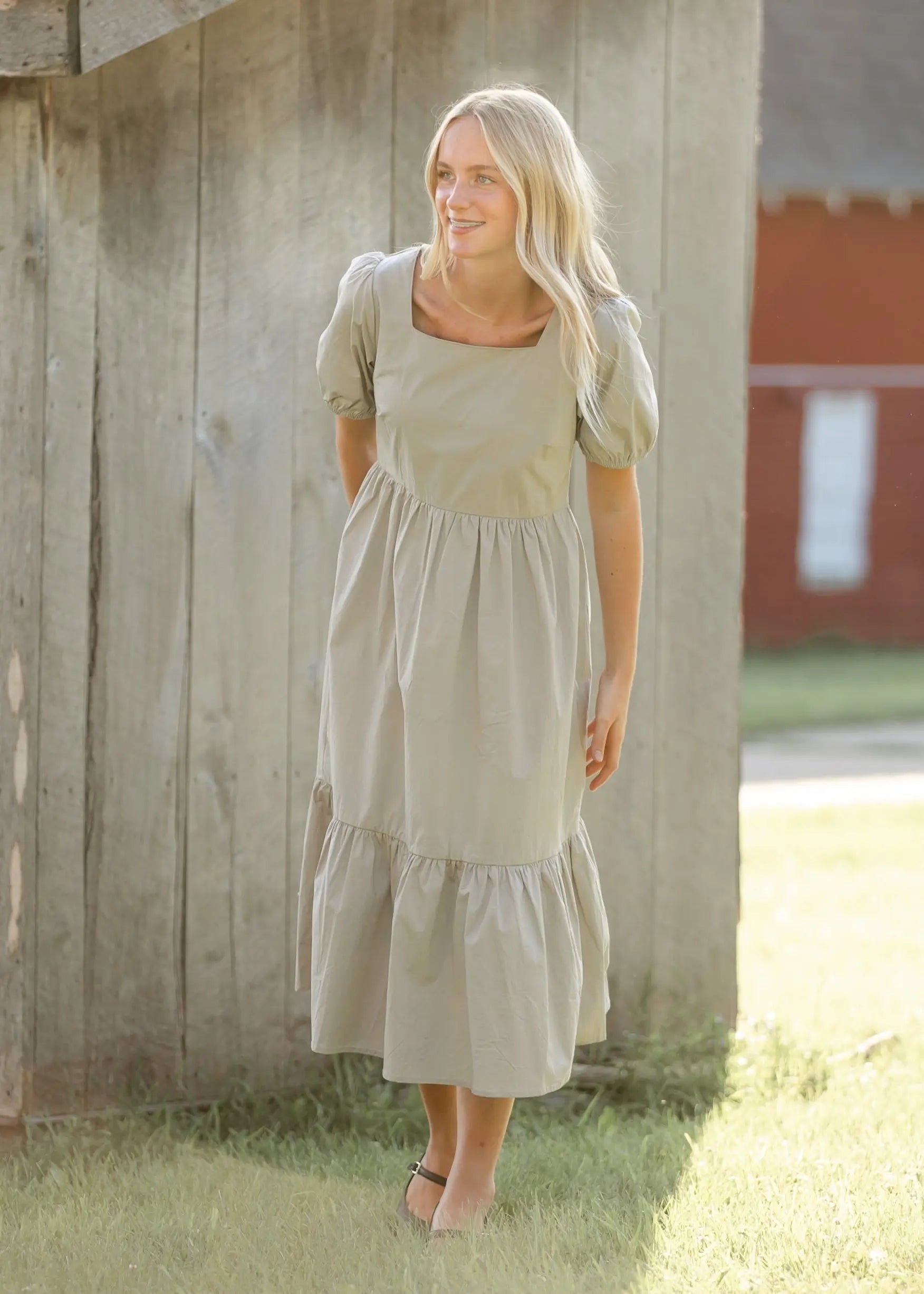 Ava Square Neck Midi Dress Inherit Co.