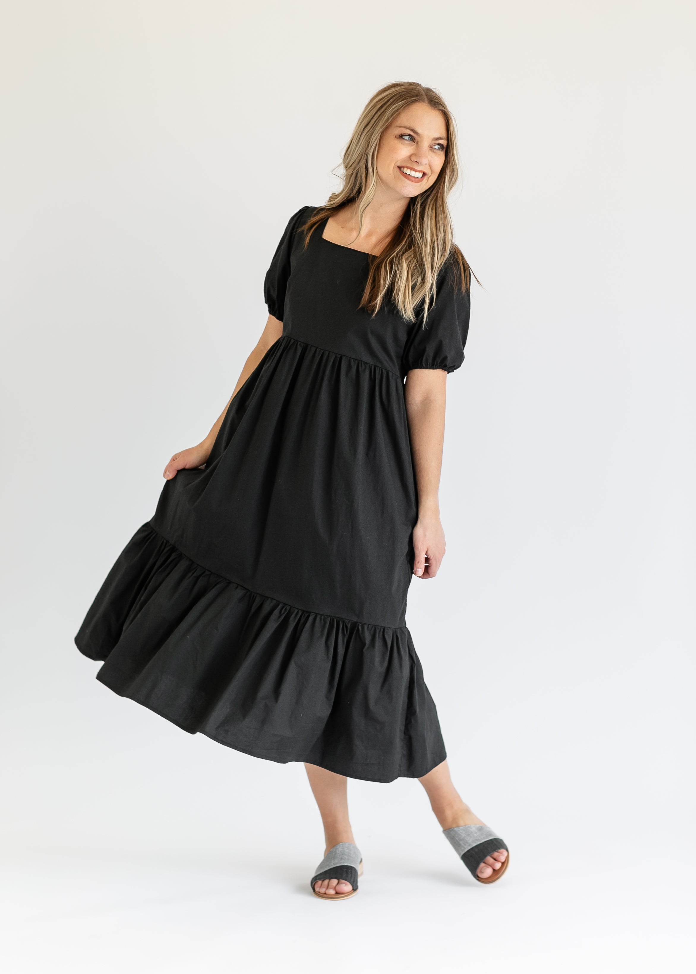 Ava Square Neck Midi Dress Inherit Co.