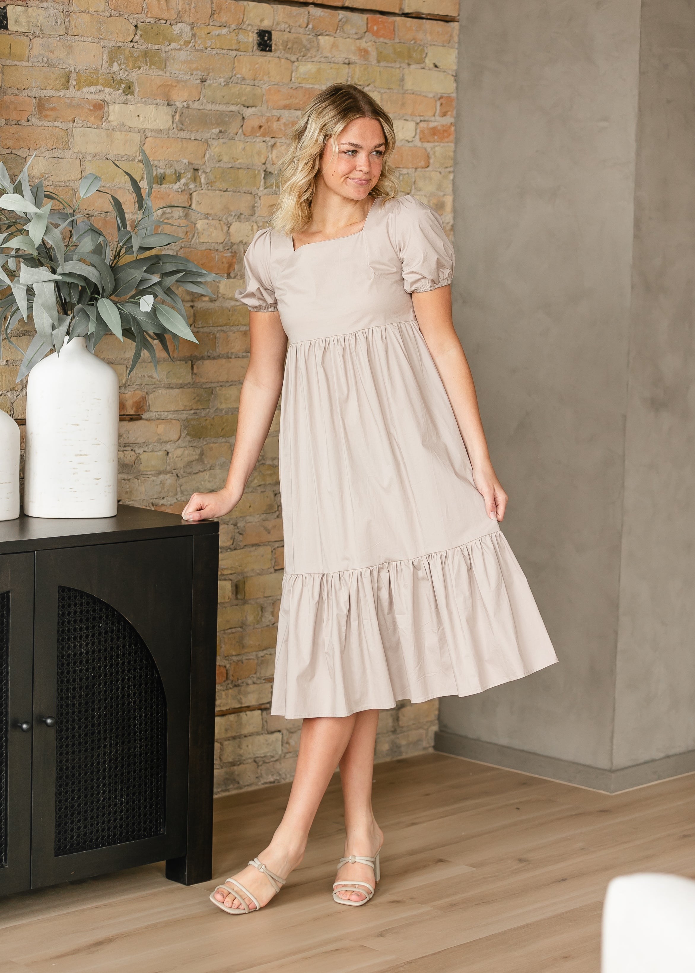 Ava Square Neck Midi Dress Inherit Co.