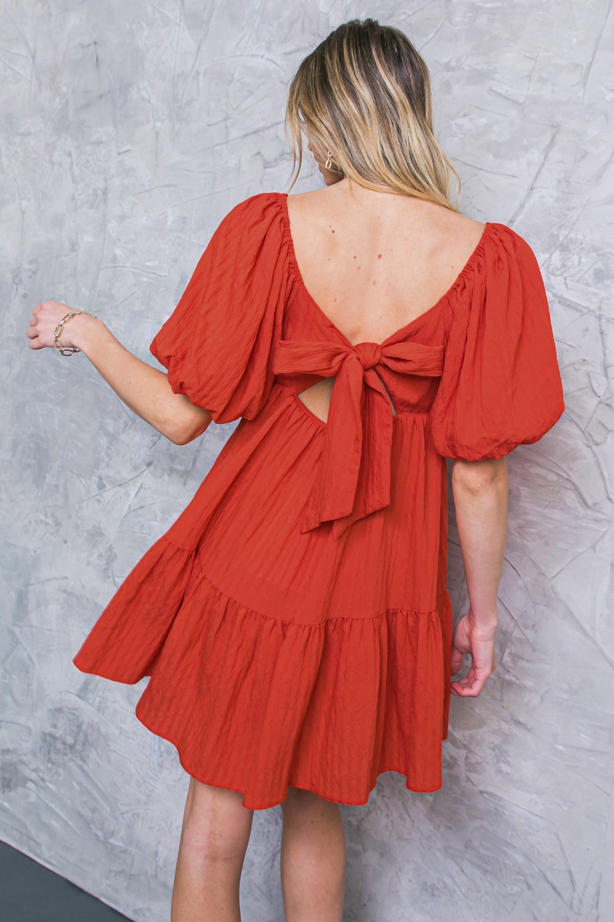 SPONTANEOUS SWEETIE WOVEN MINI DRESS Flying Tomato