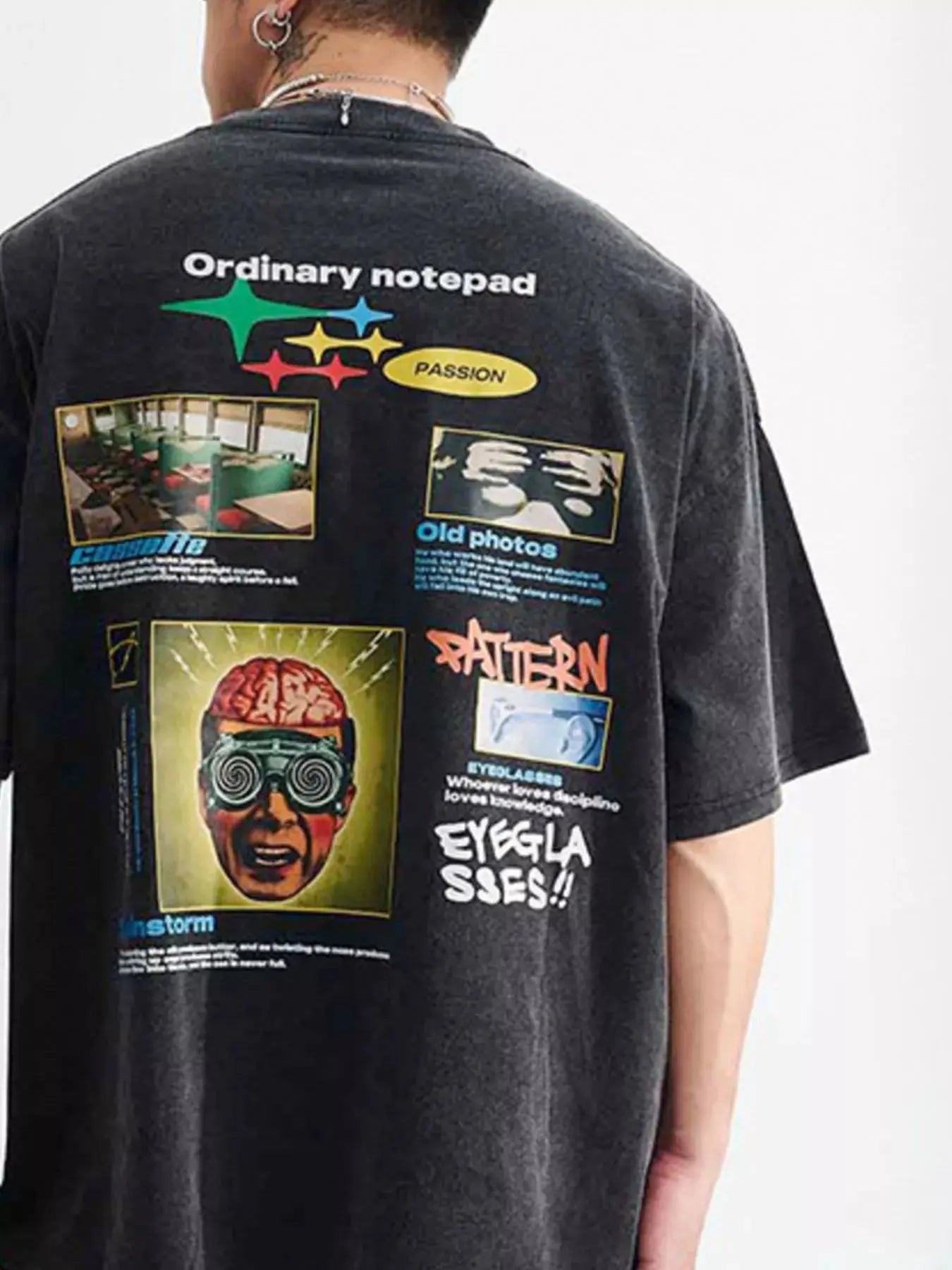 Men's Vintage Graphic Oversized Washed T-Shirt Simply Love