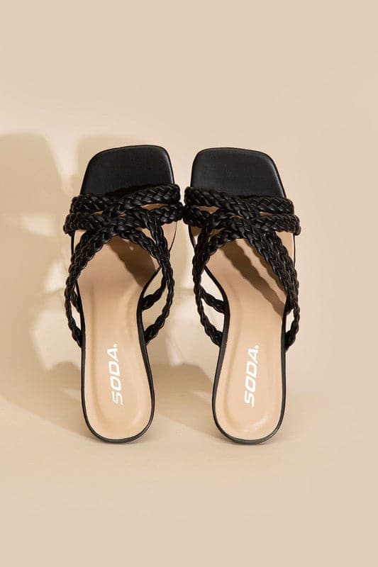 KELLAN-S Double Cross Braided Heels.